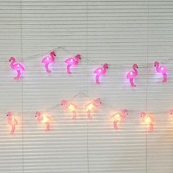 Kalėdų Eglutės ornamentu Vainikas Plastikinis Pink Flamingo Led Styginių Šviesos Paukštis Girliandą Vestuvių Naktį Apdailos Kambarį Dekoro