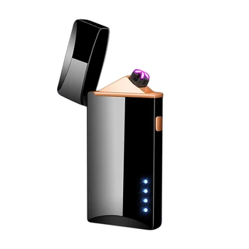 Karšto Parduoti ICE Black USB Elektros Žiebtuvėlis Su USB Laidą Plazmos Dual Lanko Elektros Žiebtuvėliai Vėjo Touch Gaisro Rūkalius Vyrų Dalykėlių