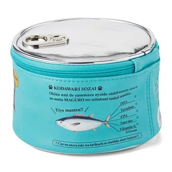 Kačių maistas rankinėje sandbeach makiažas moterys žuvis gali formuoti konservuotų maisto produktų maišelį, kosmetikos gražus nešiojamų storag langelį 4 spalvos