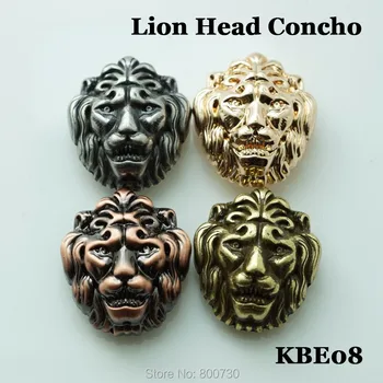 (KBE08) 10pc Mažas Lion-Head Conchos Screwback Conchos Leathercraft
