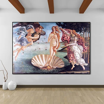 Klasikinis Garsaus Botticelli Gimimo Veneros Drobės Tapybos Meno Plakatas Spausdinimo Abstrakčiai Sienos Meno Tapybos Gyvenimo Kambario Dekoro