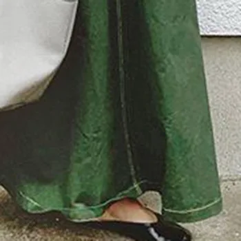 Korėjos Plian Suknelė Moterims Dirželis Midi Atsitiktinis Stebėjimo Elegantiškas Biuras Ponios Žalia Boho Suknelės Kulkšnies Ilgio Megztinis Ilgas Apdaras