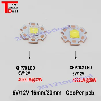 KRY XHP50 XHP70 XHP50.2 XHP70.2 2 kartos šaltai Balta Neutrali Balta Šiltai Balta LED Spinduolis 6 V 12V su 16mm Vario 20mm PCB