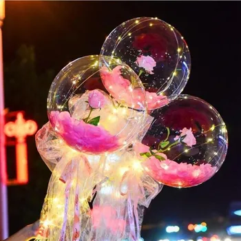 Kūrybos Rožių Puokštė LED Šviesos Balionas-Rožių Puokštė 
