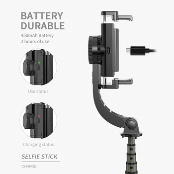 L08 Anti-Shake Selfie Stick Bluetooth Nuotolinio Valdymo Trikojis 360° Pasukti Išmaniųjų Telefonų Selfie Turėtojas Vlog Live Show 