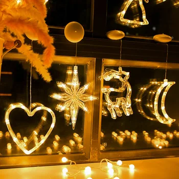 LED Kalėdų Varpas Star Langą Gyvis Festivalis Šviesos Naujų Metų Diena Mielas Dekoratyvinis String Lempos Baterija Atostogų Apšvietimas