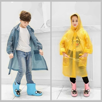 Lietpaltis Vaikai Ažūriniai Modelis Vaikų rainwear su Kišenėmis EVA Ne vienkartiniai Vieną Pėsčiųjų Berniukas Mergaitė Studentų Lietaus Pavara