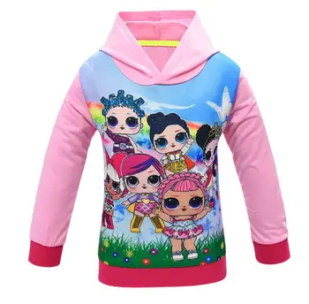 LOL Staigmena Doll marškinėliai ilgomis Rankovėmis Bliuzono Vaikų Mergaičių Sporto Hoodie Medvilnės Palaidinukė Viršūnes Kailis Vaikų Drabužiai