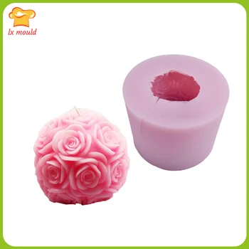 LXYY stereo didelių rožių kamuolį pelėsių žvakių liejimo formos muilo pelėsių gimtadienio šventė, vestuvės Valentino žvakių liejimo įrankis
