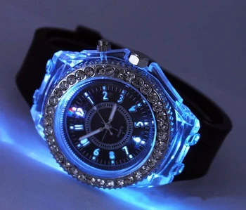 Mados Kvarco Moterų Kristalų Laikrodžių Prekės ženklo Šviesos LED Laikrodį Liuminescencinės Asmenybės Mados Vyrai Moterys Dovanos Mėgėjams Žiūrėti