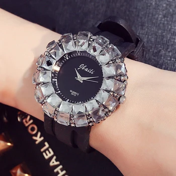 Mados Moterų Žiūrėti Šviečia BlingBling Kristalų Kvarciniai Laikrodžiai Moterims Silikono Juosta Atsitiktinis Ponios Laikrodžiai Relogio Feminino