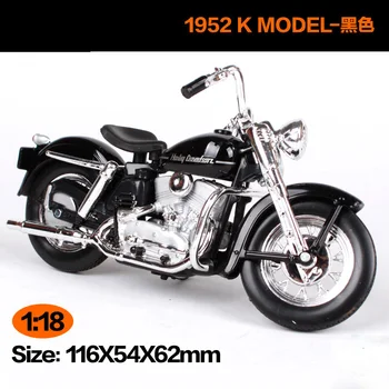 Maisto 1:18 Harley Davidson 1952 M. K Modelio Motociklo metalo modelio Žaislai Vaikams Gimtadienio Dovana Žaislų Kolekcija