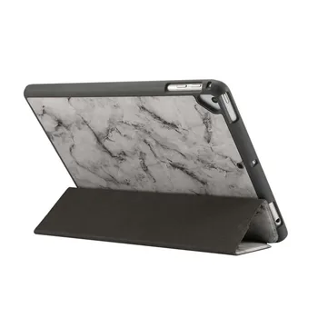 Marmuro Grūdelių Case For iPad 2 oro PU oda + Minkštos TPU Pieštuku Pen Lizdas 3 Lygio Smart Stovėti atsparus smūgiams Padengti