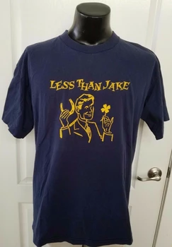 Mažiau Nei Jake Juosta Arklių Batų Dobilų Mens XL Marškinėliai Blue Punk Ska Derliaus Retai
