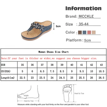 MCCKLE Moterų Šlepetės Vasaros Ponios Bling Siuvimo Įrašą Kojų Moterų Sandalai Fifo Pleištai Platforma Batai Mados Moterų Skaidrės