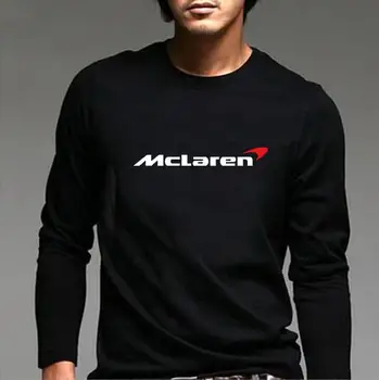 McLaren Automobilį Auto Sunkvežimių Retro StyleT-Shirt Mens Ilgomis Rankovėmis Juoda Balta Marškinėliai, Mados Atsitiktinis Marškinėliai Topai Drabužiai