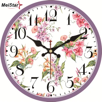 MEISTAR 3 Modelius Derliaus Apvalus Laikrodis Gėlių Dizainas, Tylus Home Office Kavinė Virtuvės Puošmena Namuose Siųsti Didelis Meno Sieniniai Laikrodžiai