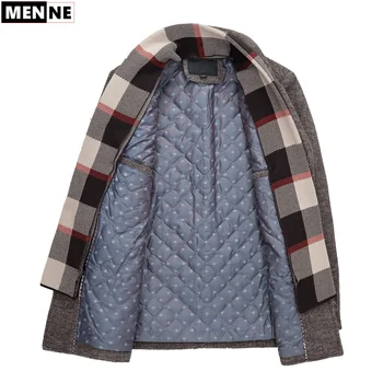 MENNE vyrų žiemos striukė Verslo atsitiktinis tirštėti šiltas vilnonis paltas mens striukė, aukštos kokybės, dydis M-4XL