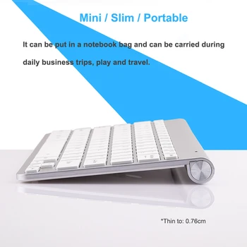 Mini Slim 2.4 G Bevielis Klaviatūros ir Pelės Rinkinys su Multi-funkciniai Mygtukai Ergonomiška Klaviatūra, Pelė Combo Silent Pelės PC Peles