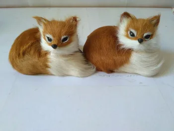 Modeliavimo brown fox plastikiniai&kailiai curl-iki lapės 2vnt apie 9x7x6cm modelis rankdarbių prop namų dekoravimo, dovanų d2127