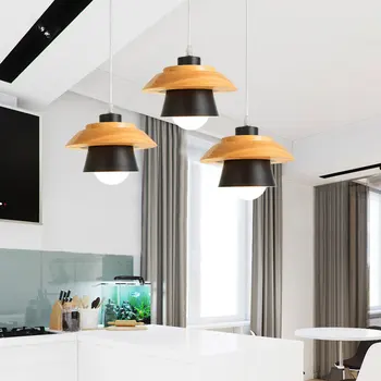 Modernus paprastumas LED E27 Pakabukas šviesos šiaurės paprastumo Kabo Žibintai, Namų tobulinimas, Ketaus ir medienos apdaila priedai veltiniams, vilna lempa