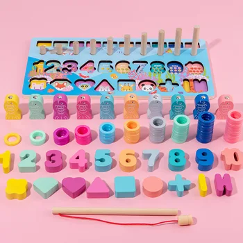 Montessori Mediniai Penkių-in-one Numeris Valdybos Macaron 