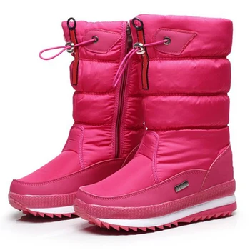 Moterys sniego batai platformos žieminiai batai storio pliušinis vandeniui neslidus batai moterims, žiemos batai botas mujer