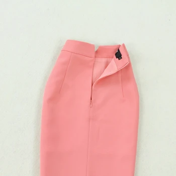 Moterų kostiumai 2019 m. rudenį naujų moterų didelio dydžio dvieiliai rožinis kombinezonas maišas, striukė klubo padalinta pusė ilgio sijonas, dviejų dalių