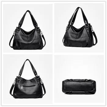 Moterų maišas kokybės 2020 nauji moteriški krepšiai didelis juodas pečių maišą moterų crossbody krepšys