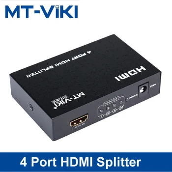 MT-VIKI 4 Port HDMI Splitter 1x4 HD Platintojas 1080P FHD 3D 1 Rašymas 4 Output 5V 2A Maitinimo MT-SP104M