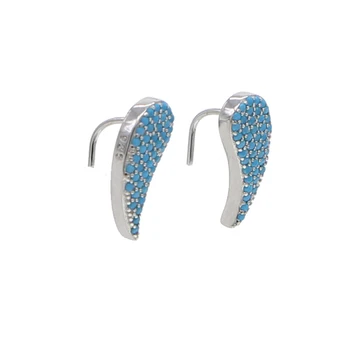 Nano turquoises papuošalai 925 sterlingas sidabro kampas sparno žavesio aukščiausios kokybės mėlyna, sidabro papuošalai, auskarai draugei dovana