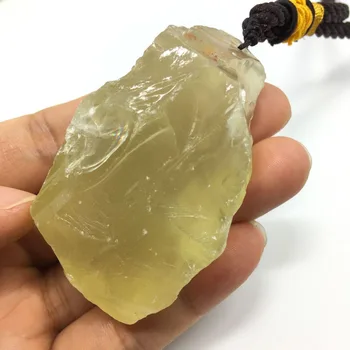 Natūralus Geltonas Baltas Rožinis kristalas Žalio akmens Mineralinė Egzempliorių Pakabukas