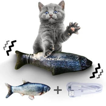 Nauja 30CM Elektroninių Naminių Kačių Modeliavimas Žuvų Žaislas USB Baterijos Įkrovimas Katė Kramtomoji Žaisti Žaislo Kramtymas Prekių Dropshiping