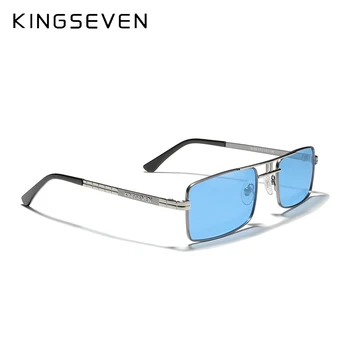 Naujas Atvyko KINGSEVEN Poliarizuoti Akiniai nuo saulės Nerūdijančio Plieno Derliaus Rėmo Prekės ženklo Stačiakampio Dizaino, Vairavimo Žvejybos Saulės akiniai N760