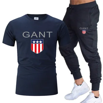 Naujas jogger bėgimo sporto drabužiai vyrai veikia rinkinių T-marškinėliai+kelnės Dviejų dalių komplektas mados, vyrai sporto drabužiai tiktų vyrų sportinės aprangos