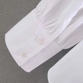 Naujas Moterų Mados Tuščiaviduriai Iš WhiteBlouse Marškinėliai Moterims Nėriniais Elegantiškos Blusa 2021 M. Pavasarį Chemise Viršūnės
