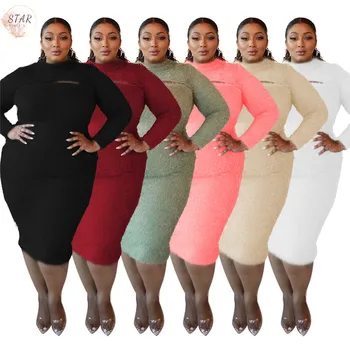 Naujas Plius Dydis Suknelės, Megztiniai Moterims 2021 Elegantiškas Kieti Tuščiaviduriai Iš Super Tampri Maxi Suknelė Aukštos Kokybės Didmeninės Dropshipping