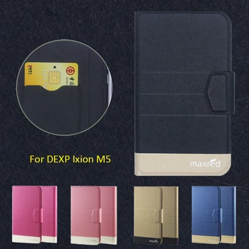 Naujausias Karšta! DEXP Ixion M5 Telefono dėklas, 5 Spalvų Gamyklos Tiesioginės Aukštos kokybės Originalus Flip Odinis dėklas Telefonų Priedai