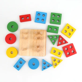Nauji Žaislai Švietimo Mediniai Geometrinio Rūšiavimo Lenta Montessori Vaikų Švietimo Žaislai Statybos Įspūdį Vaikų Dovanų