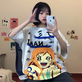Negabaritinių Marškinėliai Anime One Piece Tee Moterims Marškinėlius Mielas Ilgas Big Plus Size Harajuku Viršuje Tony Tony Chopper Kawaii Drabužiai