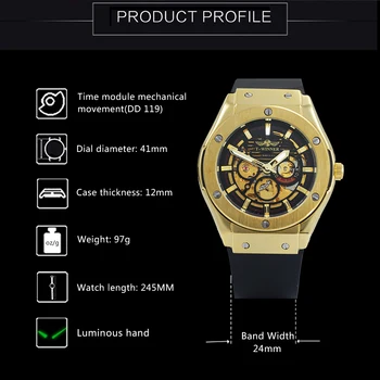 NUGALĖTOJAS Laikrodžiai Mens 2020 Mechaninė Automatinė Skeletas Žiūrėti Vyrų Prabanga Top Brand Laikrodis Švyti Vyrų Laikrodis montre homme luxe