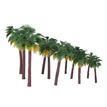 Pakuotėje yra 12 Miniatiūriniai Plastiko Palmių Medžiai, Pasakos Sodo Kraštovaizdžio Bonsai Dekoras