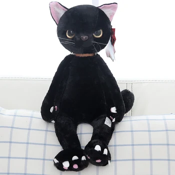 Pliušinis žaislas katė mielas animacinių filmų lėlės yra juoda ir pilka ir balta vaikų kūrybinių atostogų dovanos
