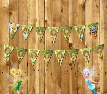 Princesė Tinkerbell Reklama Baby Shower Gimtadienio Dekoracijos Vaikams Renginys & Party Tiekimą Šalies Vėliavas, Candy Baras