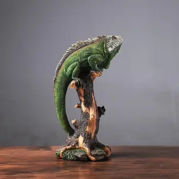 Rankomis Dažyti Dervos Džiunglių Chameleonas Skulptūra Driežas Statula Atogrąžų Roplių Gyvūnų Modelio, Namų Dekoro Amatų Ornamentu Priedai