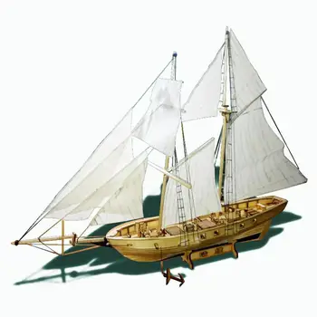 RCtown Surinkimas Statybos Rinkiniai Laivo Modelį, Medinis Burlaivis Žaislai Harvey Buriavimo Modelis Sumontuoti Mediniai Rinkinys 