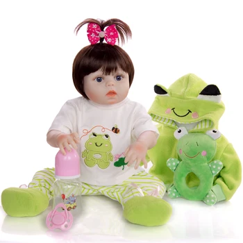 Realus Reborn Baby Doll Girl 49 cm Rankų darbo Gryno Silikono, viso Kūno, Kūdikių Lėlės Žaislas Gali Vonia Vaikas Dovanos Miegą Partneris
