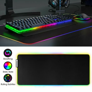 RGB Žaidimų Pelės Mygtukai Mažas Vidutinis Didelis LED Apšvietimu ir Klaviatūros Kilimėlis Kilimėlis Neslidžios Gumos, Dėl Interneto Kavinė Office Home Didmeninės