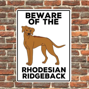 Rhodesian Ridgeback Saugokitės Pet Metalo Skardos Pasirašyti Šunų Mylėtojas