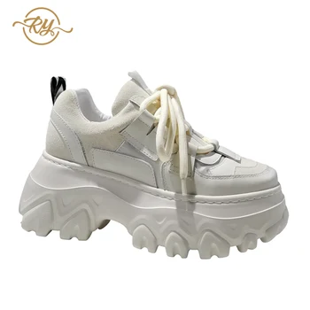 RY-RELAA moterų batus balti bateliai 2020 mados natūralios Odos moterų sportbačiai ins platforma sportbačiai prabangūs bateliai moterims banga